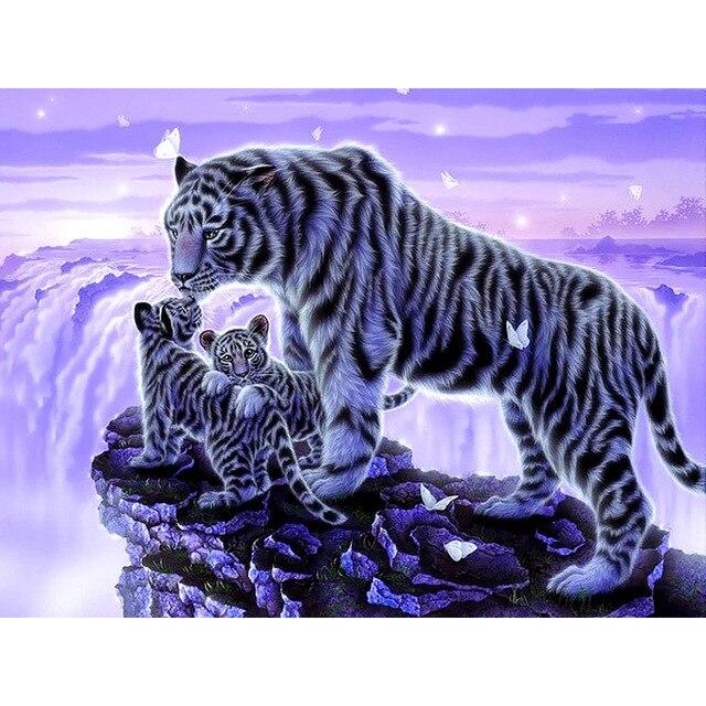 5D diamantová maľba zvieratká Tiger Diamantová mozaika DIY Plný štvorcový/okrúhly Živica Diamantové vyšívanie Krížové vyšívanie drahokamu Nástenné umenie