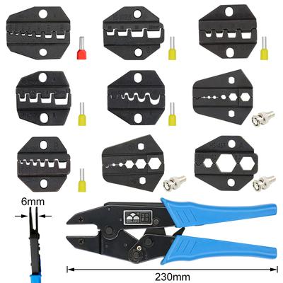 1PC HS Crimp Zange Backen Zangen Stirbt Stecker Rohr Isolierung Nicht-isolierte Flagge Koaxialkabel Terminals Austauschbare Crimpen YEFYM