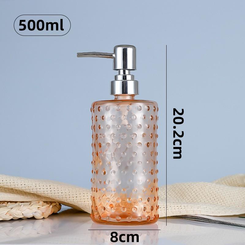 500ml European Style Refillable Glass Pump Bottle for Soap, Shampoo, Conditioner, or Shower Gel