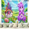 Cartoon Care bears Wall Tapestry Aesthetic Wall Hanging Printed Fabric Blanket Decorative Tapestries for Bedroom Living Room Home Decor