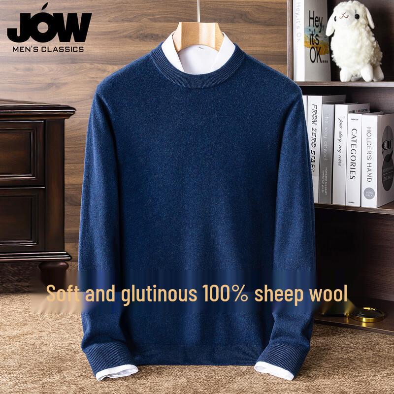 JOW Men s 100% Merino Wool Classic Round Neck Sweater 2XL