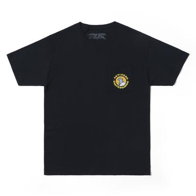 Antihieolo Pigeon Round S/S Pocket T-Shirt - Black/Multi 51020386H