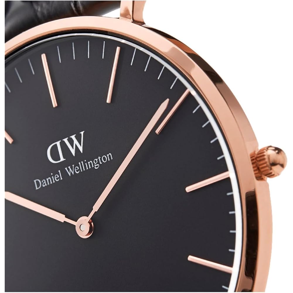 Daniel Wellington Classic Black Cornwall Men's Watch 40mm Stylish Business Timepiece Black