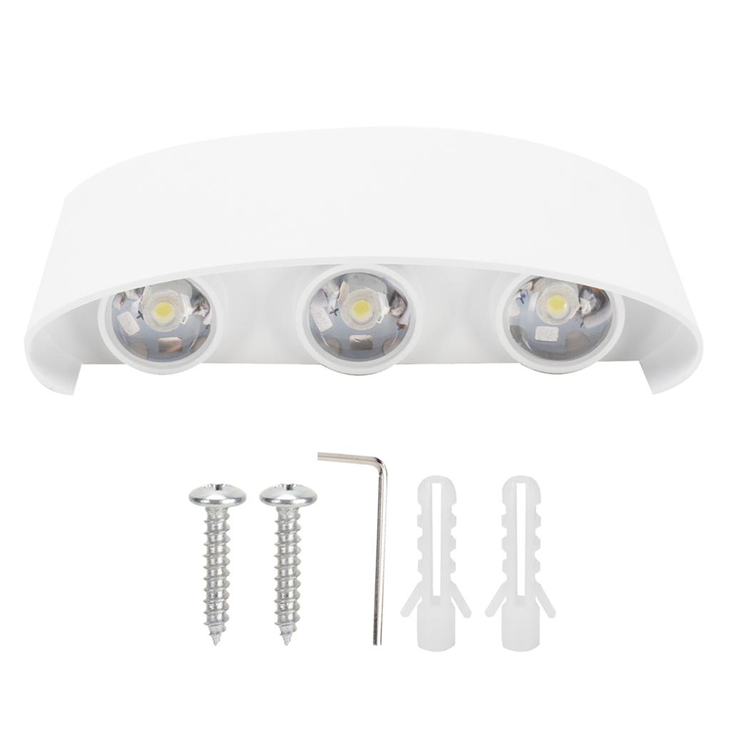 6LED 6W Wall Light Innovative Up Down Wall Lamp IP65 Waterproof AC85-265V White Light