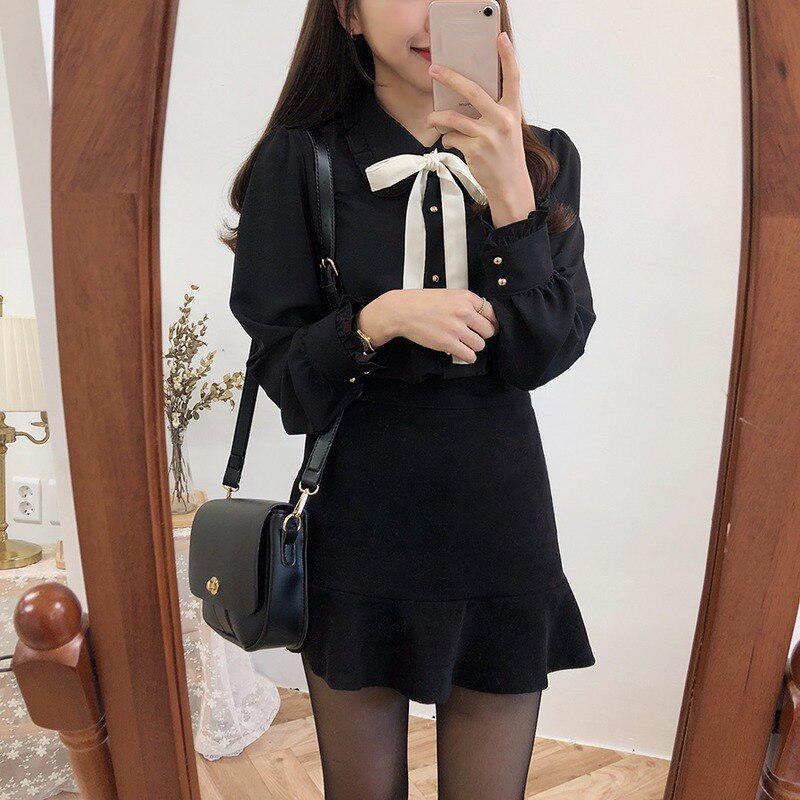 Korean Loose Plus Size Blouse Women Spring Long-Sleeved Chiffon Shirt Women Office Lady Tops Clothing 9820
