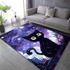 Multiple Sizes Black Cat Starry Sky Print Carpet Rug for Living Room Bedroom Sofa Doormat Home Decor Non-slip Floor Mat