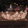 Vintage Gold Flower Butterfly Bridal Tiaras Crowns Baroque Pearl Pageant Diadem Headpiece Hair Jewelry Wedding Hair Accessories