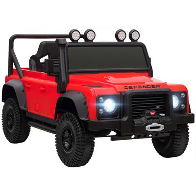 Electric Car for Children with Licensed Land Rover 12V Remote Control Suspension System USB MP3 Headlights Red