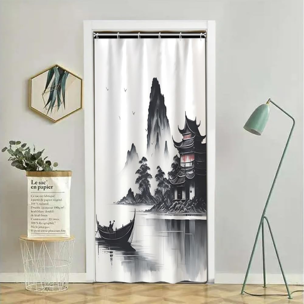 Mount Fuji Shower Curtain Japan Famous Landscape Cherry Flower Mountains Abstract Scenery Shower Curtains For Bathroom