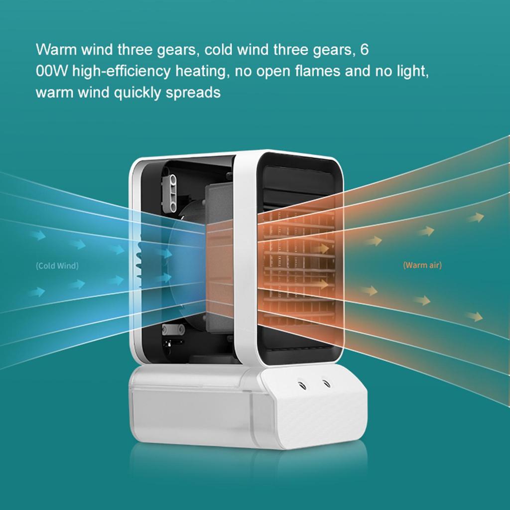 Air Cooler Heater Humidifier Fan 3 Cooling Settings 600W for Personal Use