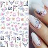 1PCS Black White Butterfly Laser Nail Stickers Nail Art Decoration Abstract Lines Bronzing Flowers Stickers For Nails