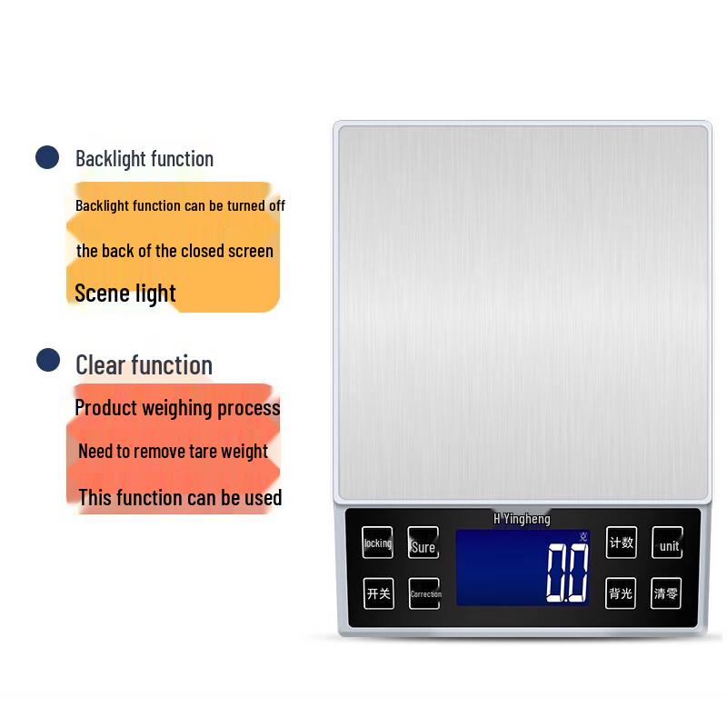 YINGHENG F2 Rechargeable High-Precision Digital Kitchen Scale