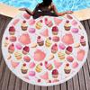 Macaron Donuts Cake Round Beach Towel Thick Shower Bath Towels Microfiber Summer Swim Circle Yoga Mat Blanket 150cm With Tassels