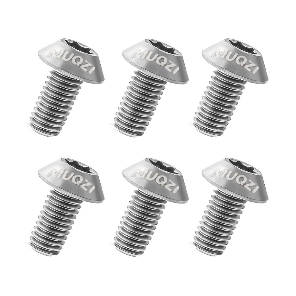 6pcs Titanium Bike Disc Brake Rotor Bolts T25 Torx M5 X 10mm Disc Brake Rotor Fixing Bolts Ultralight Fixing Screws