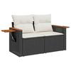VidaXL Salon de jardin 6 pcs avec coussins noir résine tressée 3325962
