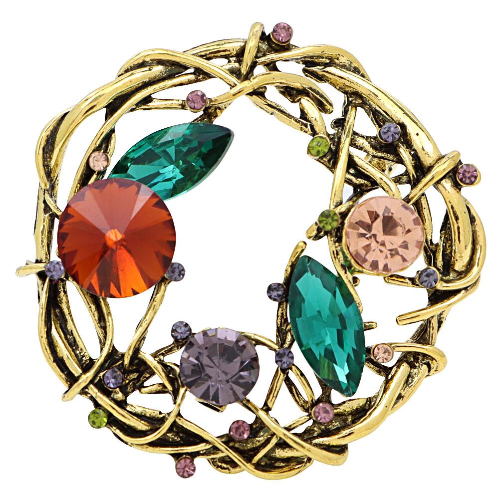 

Круглая винтажная брошь со стразами, зимнее пальто, мода, новое поступление, вечерние свадебные украшения в стиле ретро, хороший подарок