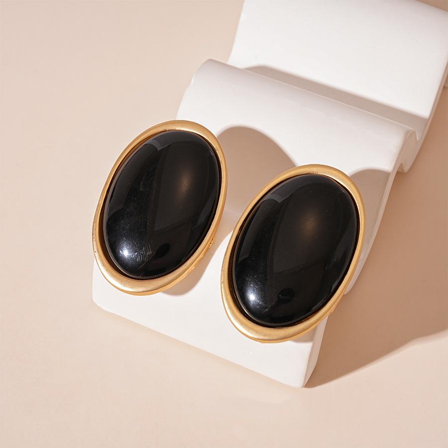 Vintage Red Resin Women's Earrings Stud Earrings Luxury large Geometric Oval earrings Party Wedding Ear Jewelry Wholesale