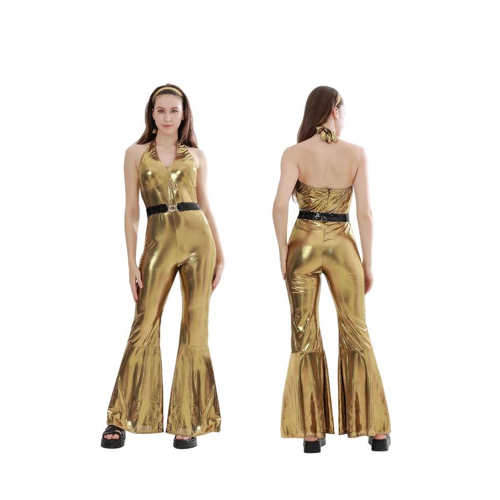 70er Jahre Disco Kostüm für Damen - Retro Europäischer & Amerikanischer Stil Halloween Bühnenoutfit