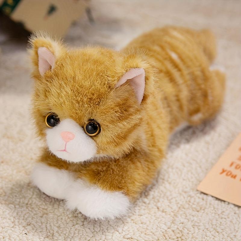 [Realistic Cat Plush] Realistic Cat Plush Toy - Premium Stuffed Animal, Cute Kitten Plushie Gift for Boys and Girls