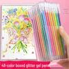 Glitter Jelly Shimmer Pens for Students - Fluorescent Highlighters for Children's Journals & Handbooks