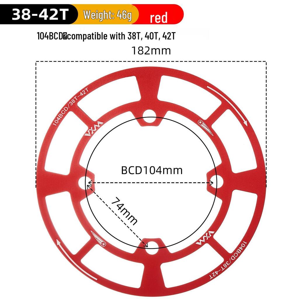Protector de cadena de aluminio para bicicleta de montaña 104BCD, cubierta de piñón