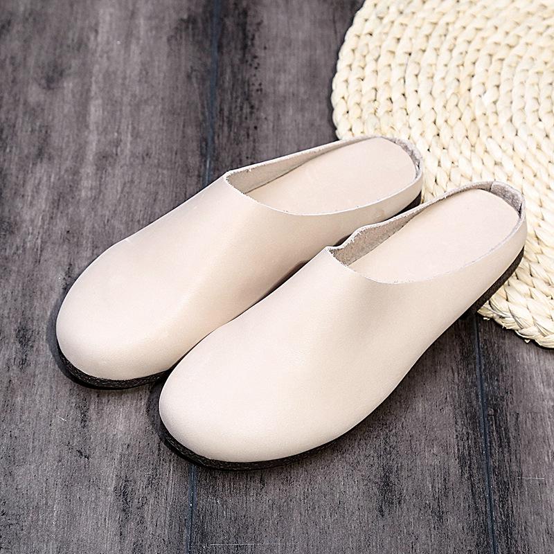 Vintage Mori Style Women's Handmade Genuine Leather Flats