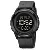 Watch Men's Wristwatch Waterproof Digital Hand Clock Stopwatch LED Alarm Countdown Double Time Function Japanese Instruction Manual Black