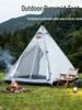 Waterproof Pyramid Camping Tent with Sun Protection, Spacious Design, and Portable Lighting