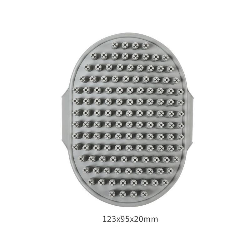 Cat Grooming Comb Dog Bath Brush Pet Grooming Shedding Soothing Massage Rubber Bristles Comb with Adjustable Ring Handle Tools
