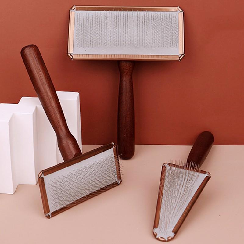 Dog Comb Solid Wood Pet Hair Comb Large Combs for Dogs Hair Knot Cleaning Face Cat Brush Comfortable Wooden Handle Dog Brush