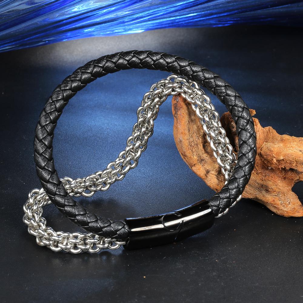 

Leather Stainless Steel Bracelets, Metal Accessories Leather Bracelets Men s Bracelets Jewelry