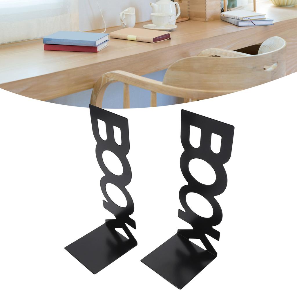 1 Pair Book End Decorative L Shaped Keep Upright Slip Resistant Book Stopper for School