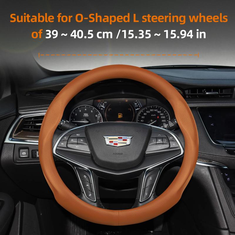 Suitable for Cadillac Ultra-Thin Breathable Leather Steering Wheel Cover Suitable for Cts 2013 Ct4 Carbon Interior Ct5 Xt5 Xt4 Xt6