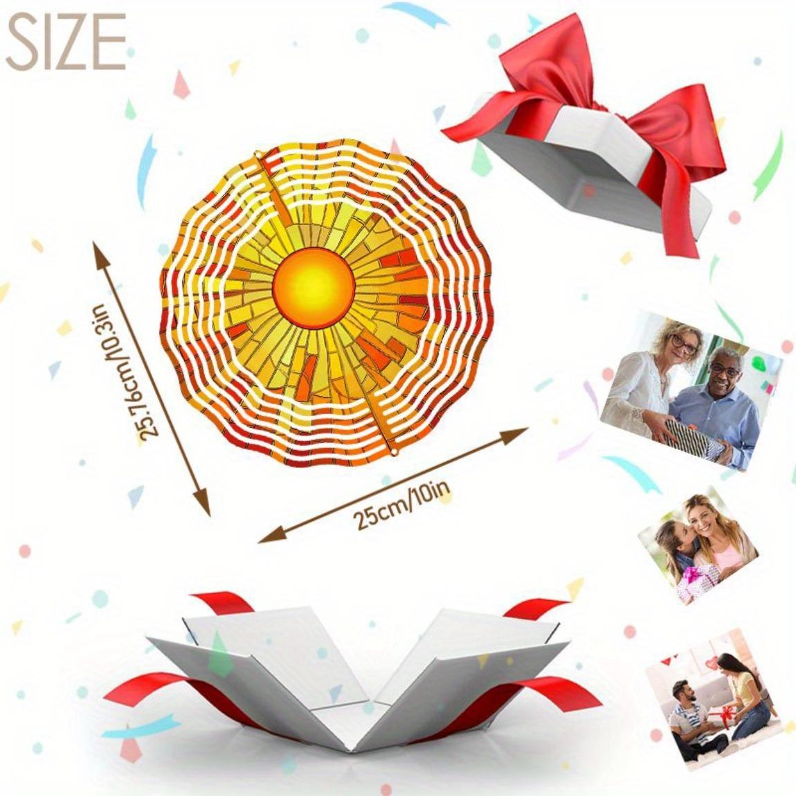 

Витражный Металлический Мандала-Колокольчик Солнечный Взрыв Декор для Сада, Патио, Балкона Уникальная Идея для Подарка Батарейки Не Требуются