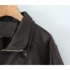 Womens Oversized PU Leather Jacket With Double Layer Collar Vintage Style 2026