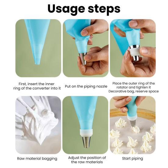 Yousheng Reusable Piping Bag for Cake Decorating Food Grade Disposable Pastry Cream Bag Transparent Baking Supplies