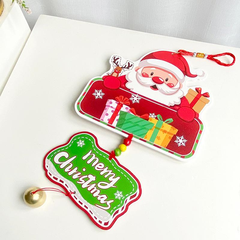 1Pc Bell Festive Decor Paper Pendant Handmade Cartoon Pendant DIY Door Hanging Christmas Wind Chime Christmas
