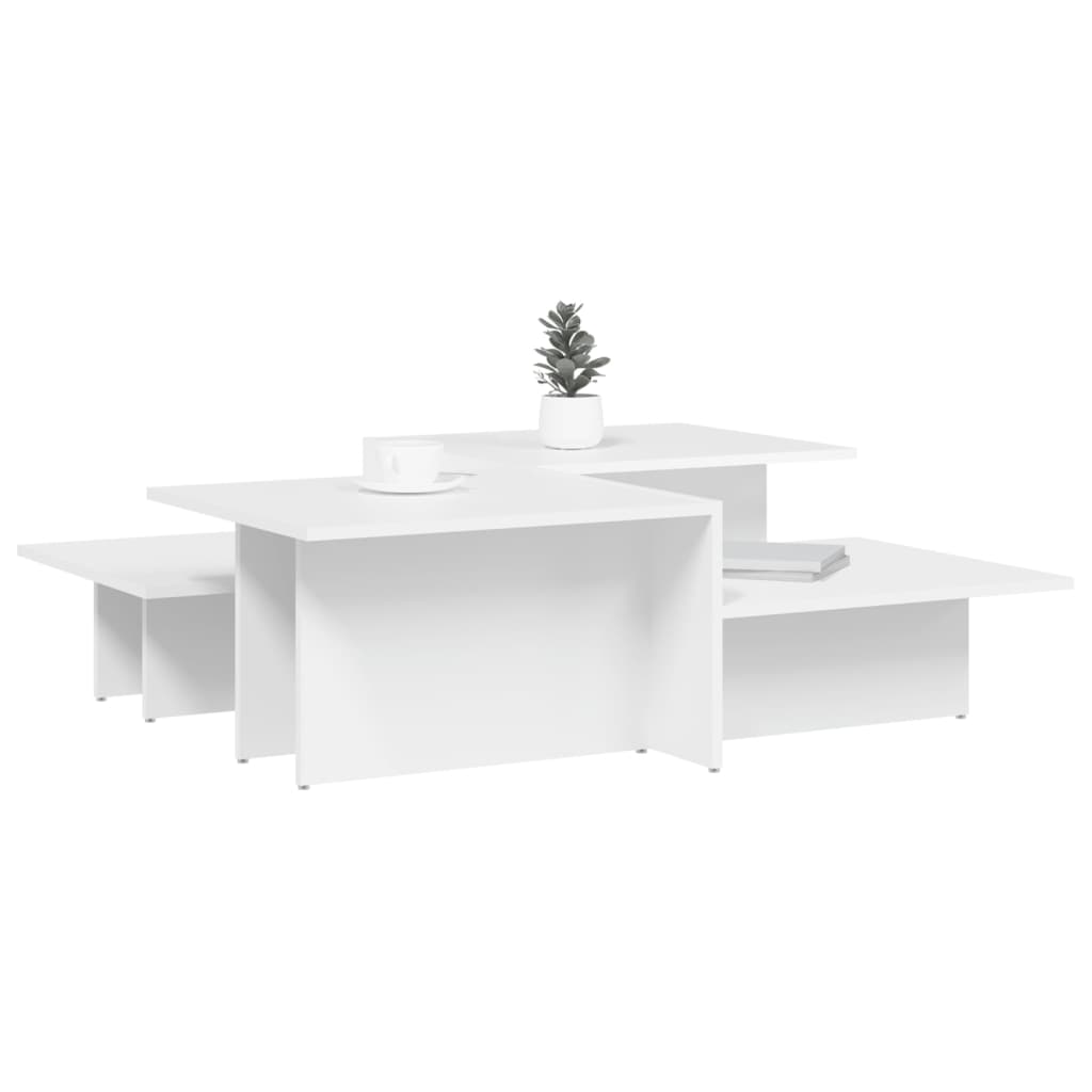 Coffee Tables 2 Pcs White Particleboard