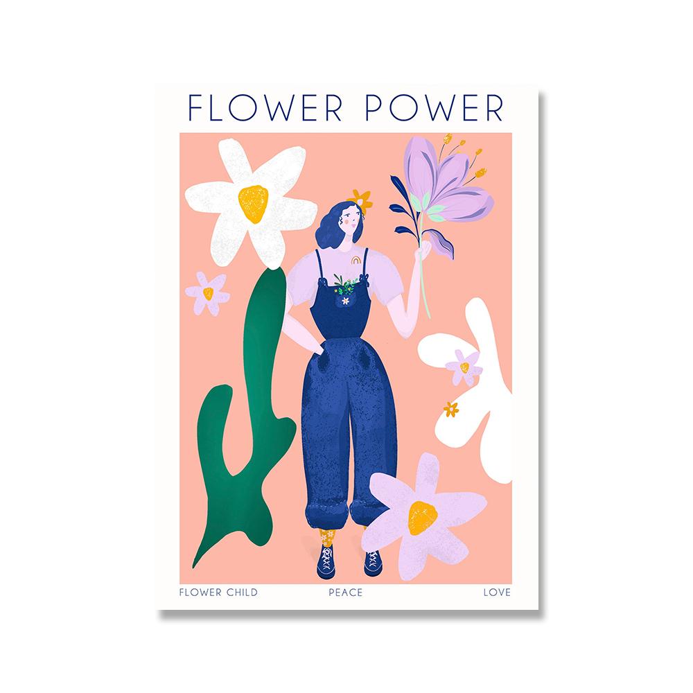 Flower Power Art Prints Matisse Picasso Abstract Floral Girl Canvas Poster Retro Wall Pictures Bedroom Unique Home Decoration