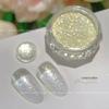 Fairy Manicure: Transparent Nude Highlight Powder with Fine Glitter and Crystal Stone for Special Nail Wear