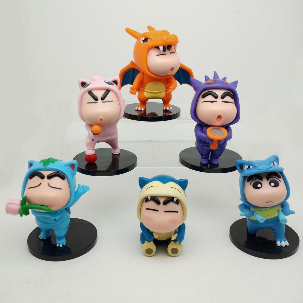 1 Set Nohara Shinnosuke Freizeit Shinnosuke Denken Hinlegen Anime Crayon Shin-Chan Sammelfiguren Modell Spielzeug Geschenk Ornamente