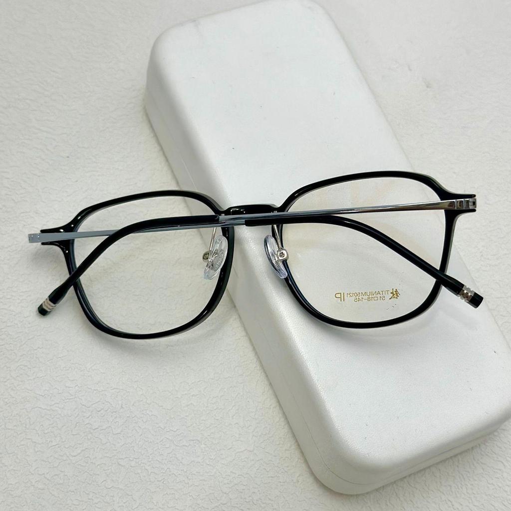 Ultralight Korean Titanium Square Eyeglass Frame - Stylish Men's & Women's Lenses Option