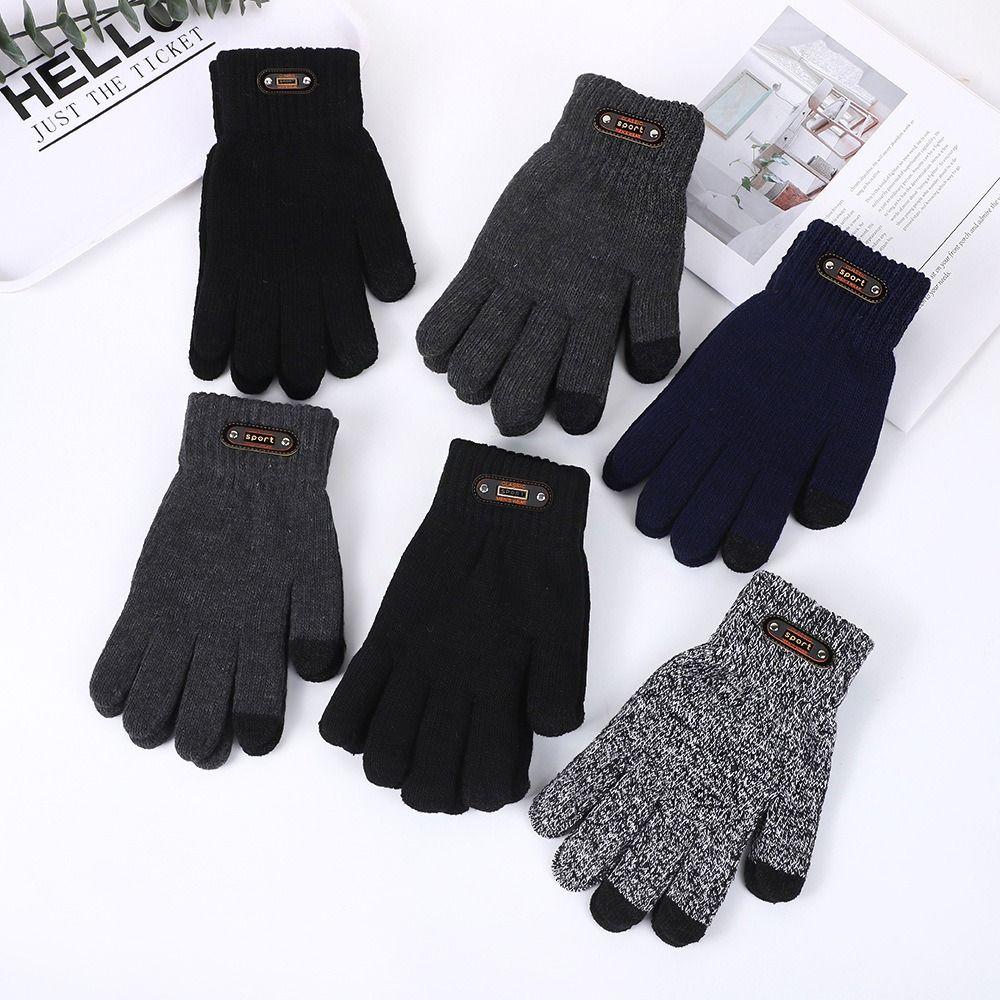 Knitted Cold-proof Gloves Single/Double-layer Touch Screen Glove New Men's Winter Gloves Gifts