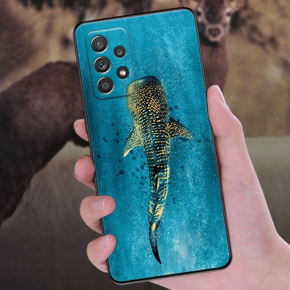 Phone Case For Samsung Galaxy A57 A56 A37 A55 A36 A26 A54 A52 A35 A34 A25 A17 A16 A15 A07 Soft Cover Ocean Whale Shark Swimming