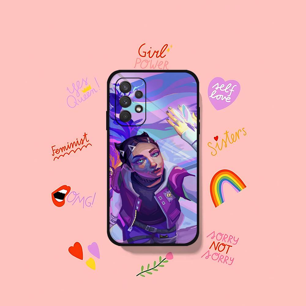Cute C-Clove V-ValorantS Phone Case For Samsung Galaxy S25 S24 S23 S22 S21 FE Plus Ultra A13 A20 A32 A70 Black Cover