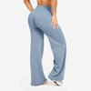 Women's High Waist Flared Yoga Pants Slim Fit Solid Color Stretch Workout Wide Leg Trousers