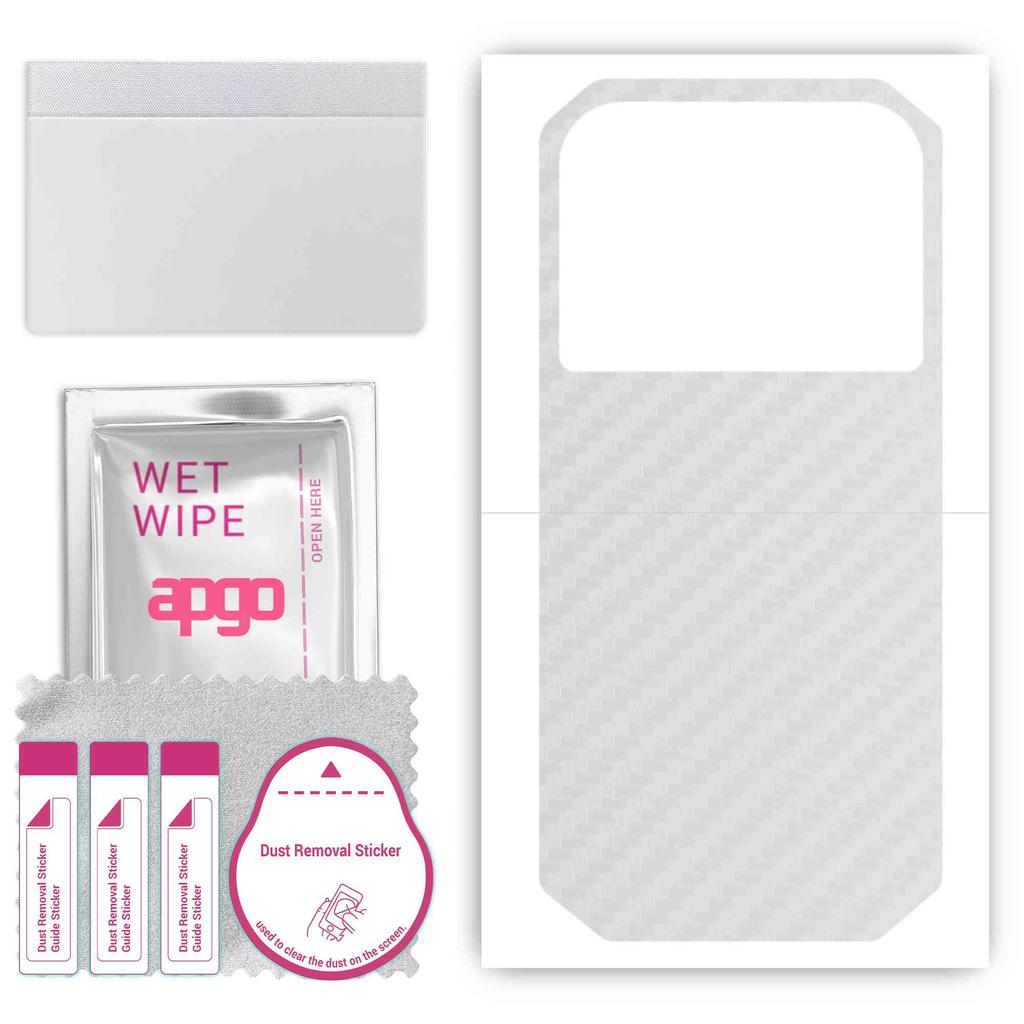 apgo Autocolant protector pentru spate compatibil cu Doogee S30, folie de protecție, vinil - model transparent carbon