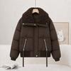 Winter new women's fashion fluffy lapel warm cotton-padded clothes, foreign gas cotton-padded jackets