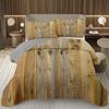 Wood Barn Door Bedspread Queen/Twin Wood Grain Quilted Coverlet Retro Rustic Farmhouse Bedding Set Reversible Grey Quilt Set