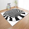 3D Three-Dimensional Large Carpet Door Mat Black And White Vortex Living Room Large Square Floor Mat Non-Slip Foot Mat